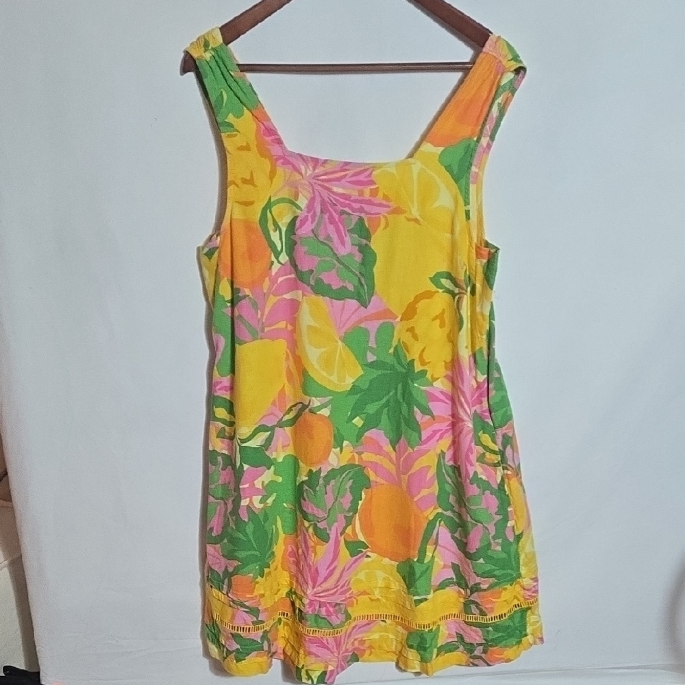 C&C California Yellow and Green Floral Dress